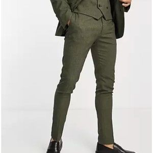 ASOS NWT Slim Suit Trousers Forrest Green Pants 30x30